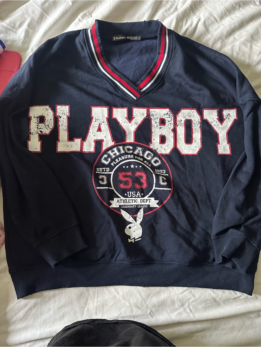 Playboy Navy V-Neck Sweatshirt